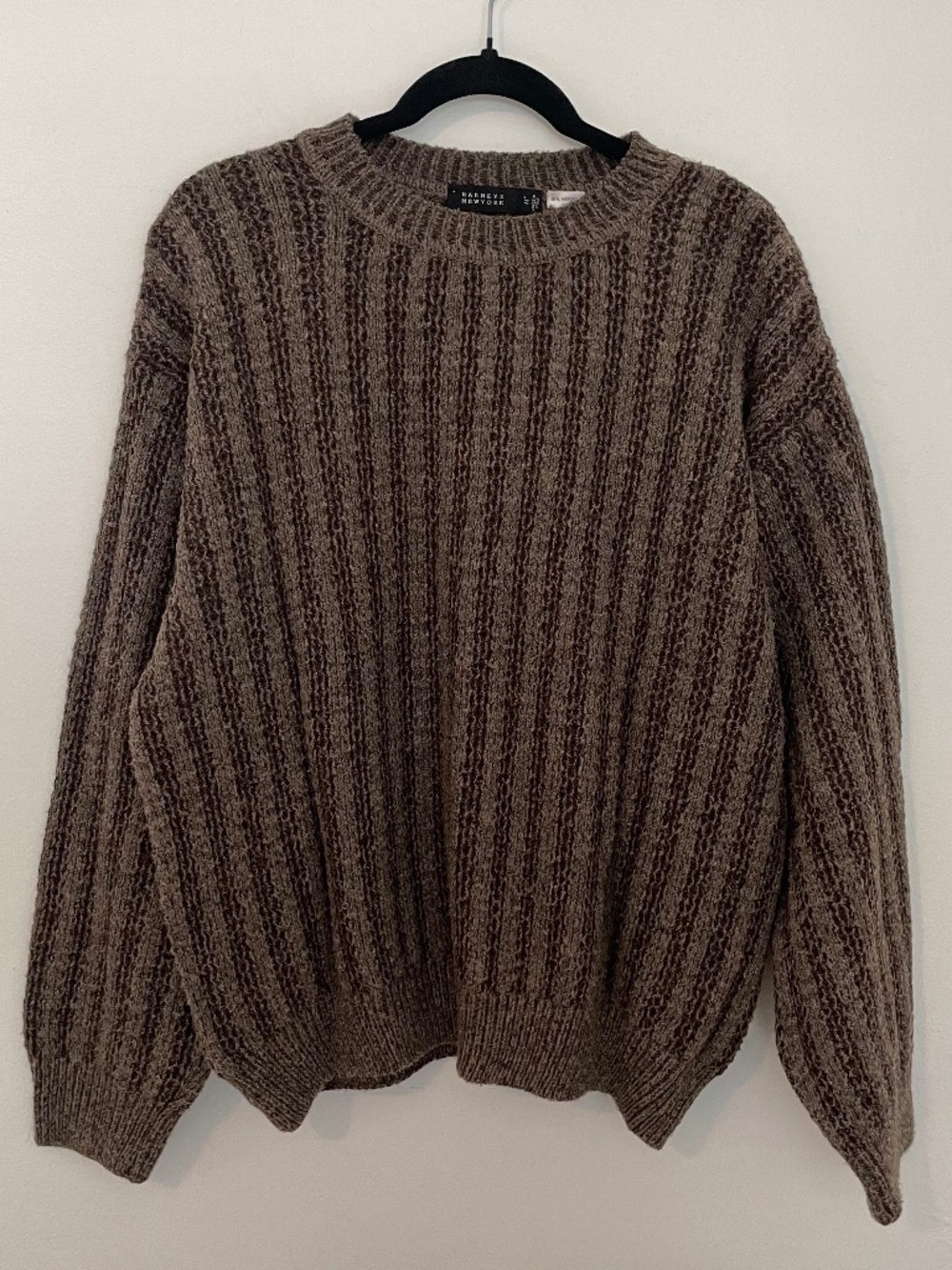 Vintage Barneys New York Crewneck Merino Wool Sweater Mens Medium, 80s 90s Italy